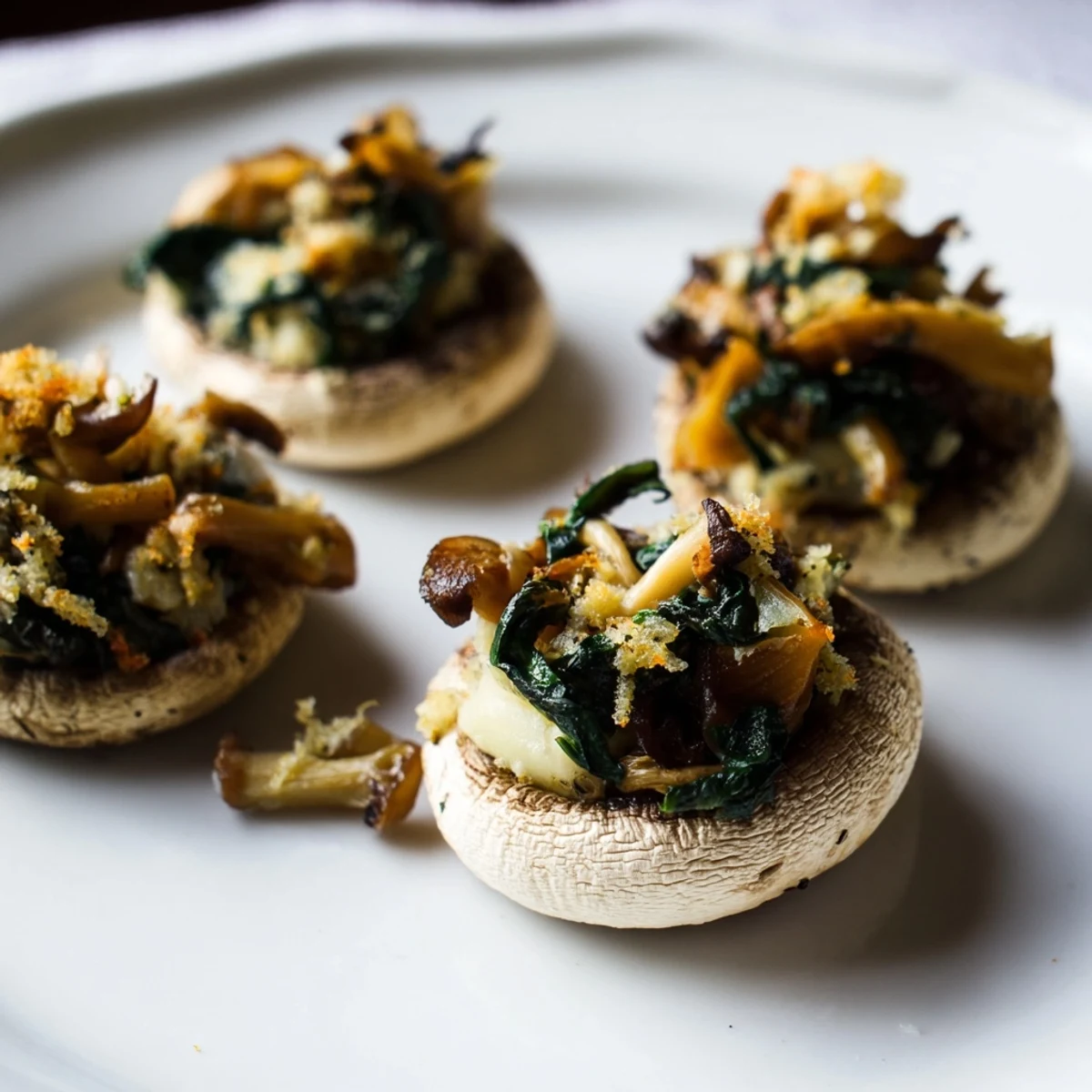 Creamy Spinach Artichoke Mushrooms