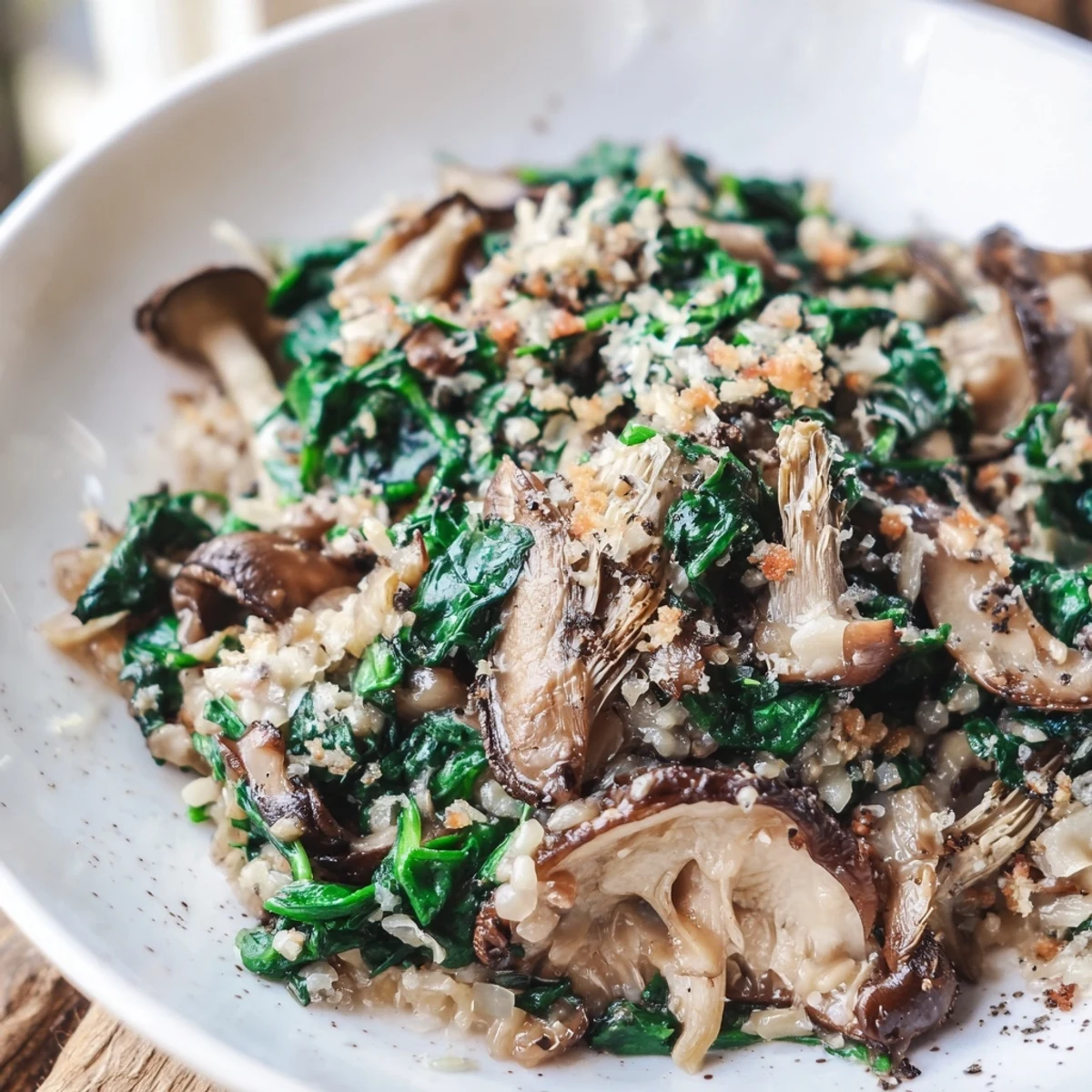 Beautifully browned Creamy Spinach and Artichoke Stuffed Mushrooms, showcasing a rich, cheesy, veggie filling.