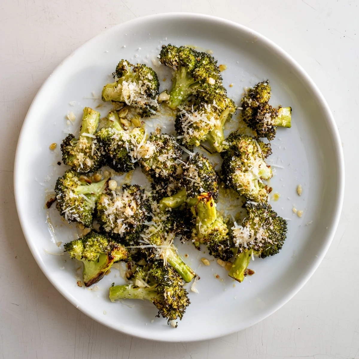 Close-up of Simple Garlic and Parmesan Roasted Broccoli: inviting aroma, perfect for dinner tonight.