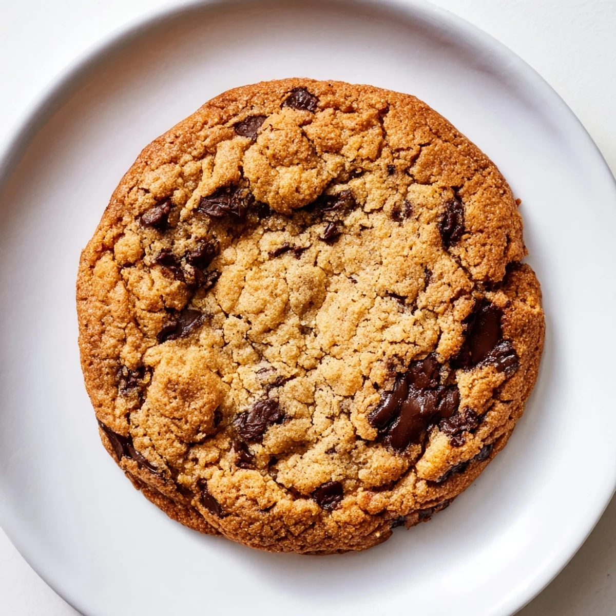 Close-up of crispy-edged, soft-centered air-fryer chocolate chip cookies, ready for a delicious snack.