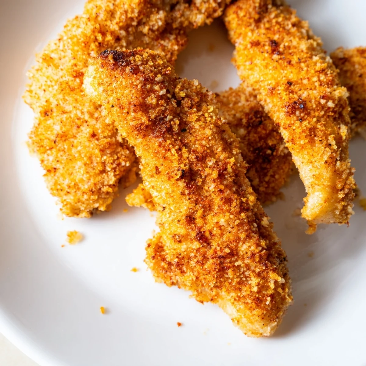 Perfectly cooked Air-Fried Chicken Tenders, seasoned and crunchy, offering a quick and satisfying dinner option.