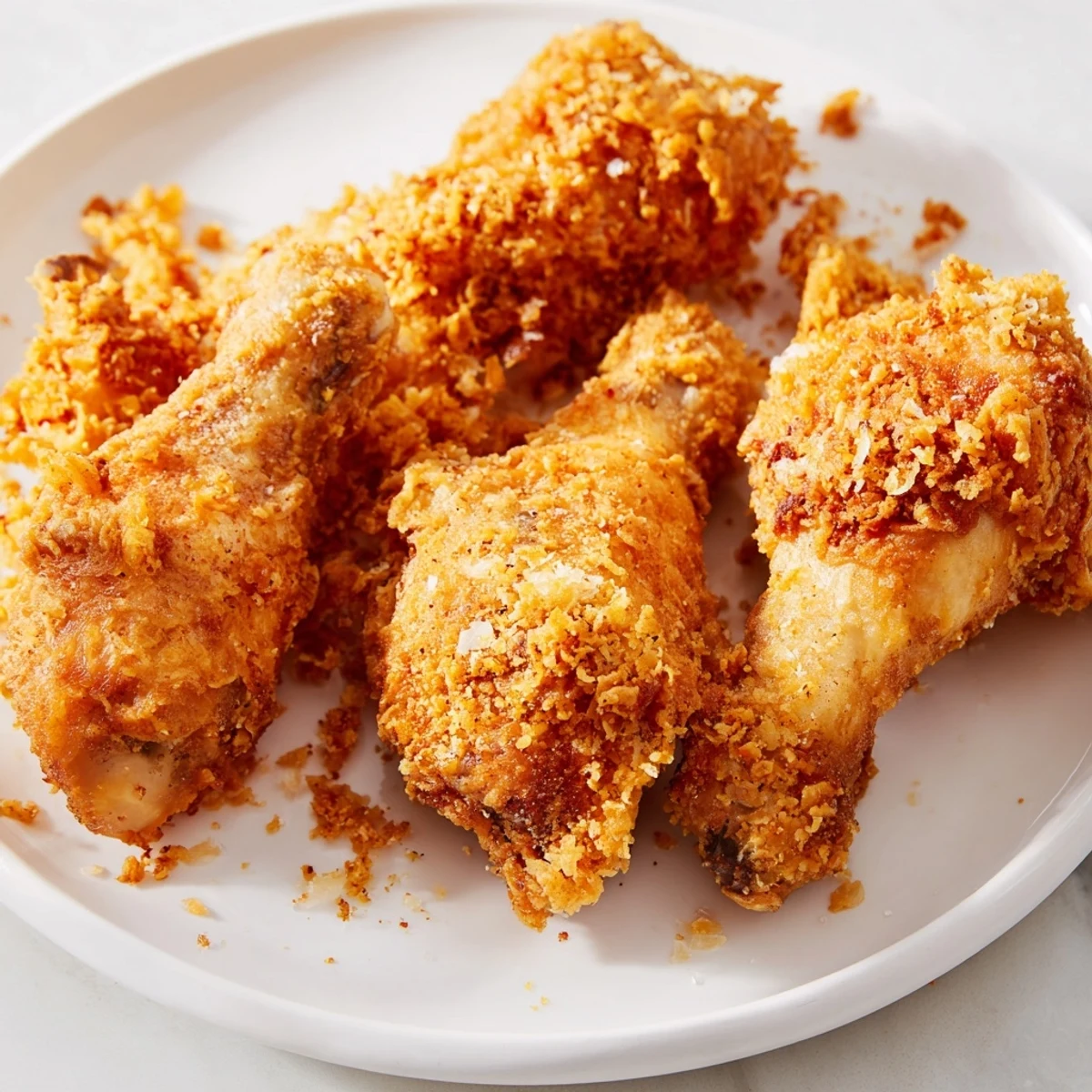 Golden, crispy pieces of KFC Crispy Chicken with a perfectly seasoned, crunchy exterior, ready to eat!