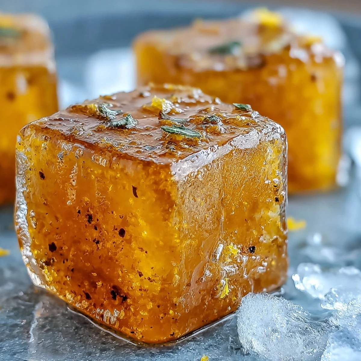 Frozen refreshing shots featuring lemon, ginger, and turmeric for healthy sipping.