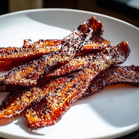 Snoop Dogg Billionaire Bacon, glistening with caramelized brown sugar, ready to be enjoyed.