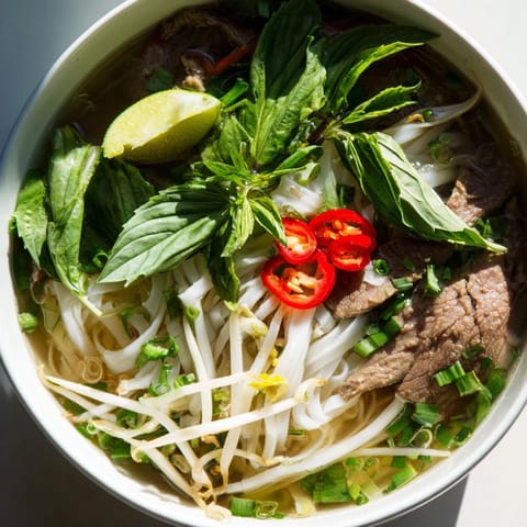 This easy Vietnamese Pho Express recipe presents a flavorful, comforting bowl of noodles with tasty garnishes.