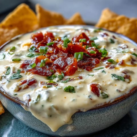 A creamy, spicy, and irresistibly cheesy Tex-Mex queso dip, perfect for Super Bowl parties.