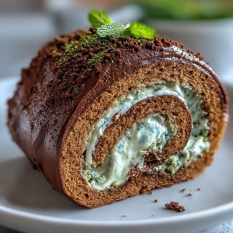 Moist Hojicha Roll Cake spiraled with silky hojicha cream and a hint of fresh mango for sweetness.