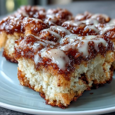 A stack of fluffy Maple Donut Bars drizzled with sweet maple glaze, served for brunch.