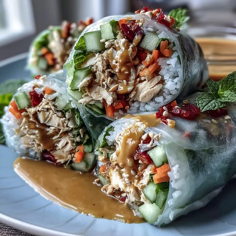 Light Chicken Veggie Spring Rolls