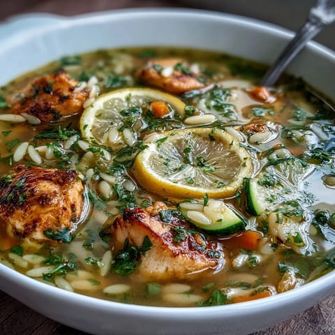 Lemon Chicken Zucchini Orzo