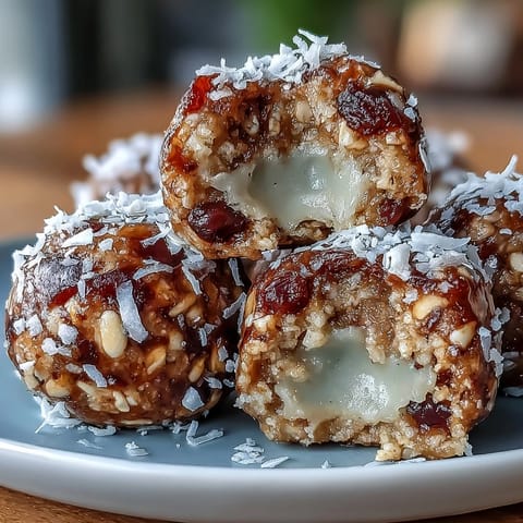 Creamy tahini and sweet Medjool dates blend into wholesome energy balls rolled in coconut for a protein-packed snack.  