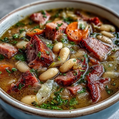 Slow Cooker Ham Bean Soup