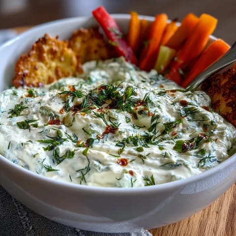 Creamy whipped cottage cheese ranch dip served with crisp, colorful veggie sticks for a healthy snack.  