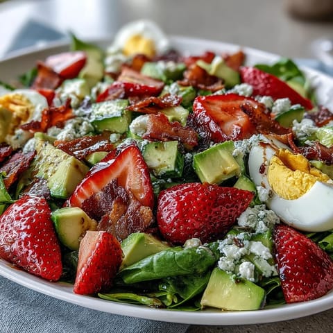 Spring Cobb Salad Strawberries Avocado