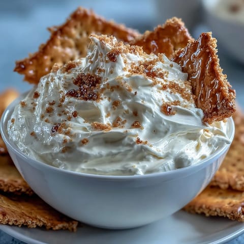 Viral 3-Ingredient Cheesecake Dip with Graham Crackers - a creamy, dreamy dessert dip topped with fresh berries for a colorful party platter.