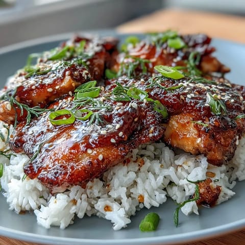 Honey Garlic Chicken with Rice