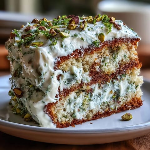 Zesty spring birthday lemon pistachio cake adorned with crunchy nuts and bright zest.