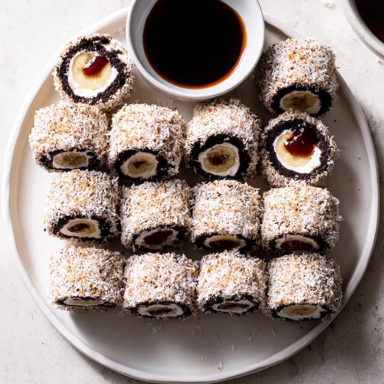 Vibrant image of homemade Oreo Cookie Sushi Rolls, a fun dessert resembling sushi, ready to eat.