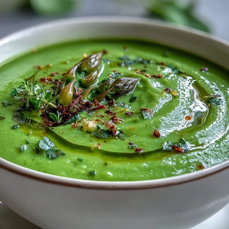 Steam rises from the creamy Big Green Immunity-Boosting Vegetable Soup, served hot in a rustic bowl with fresh spinach on top.