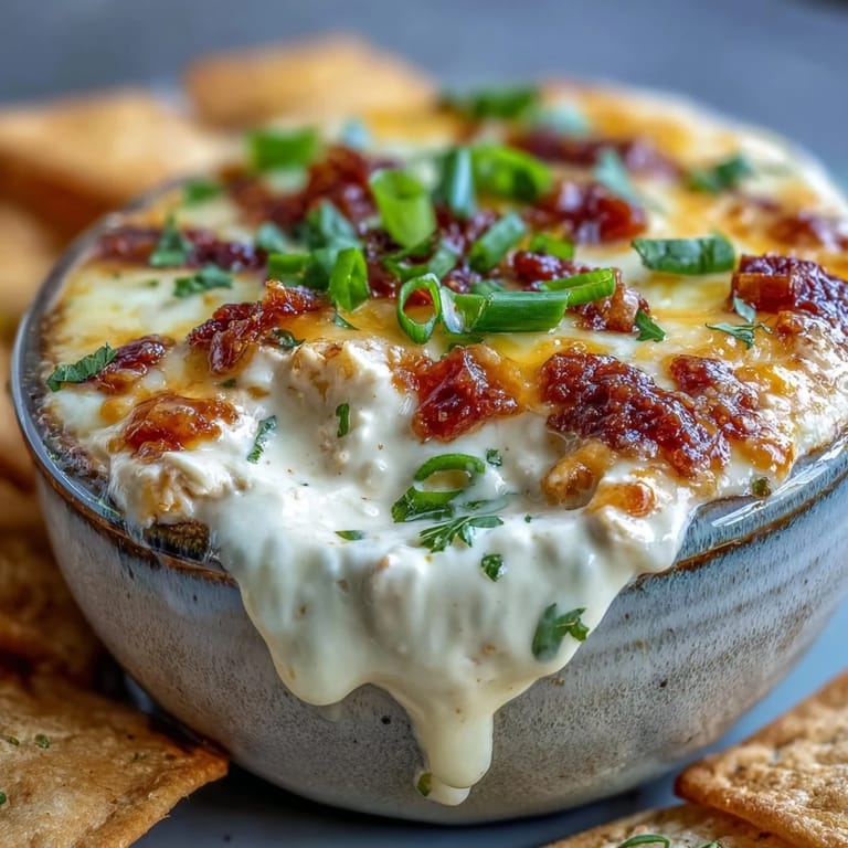 Steaming hot homemade queso dip garnished with cilantro and diced tomatoes, ready for dipping.