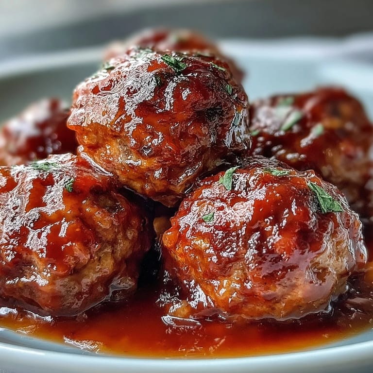 Platter of Easy Sweet and Sour Crock Pot Meatballs garnished with parsley, perfect for a family-style American dinner.