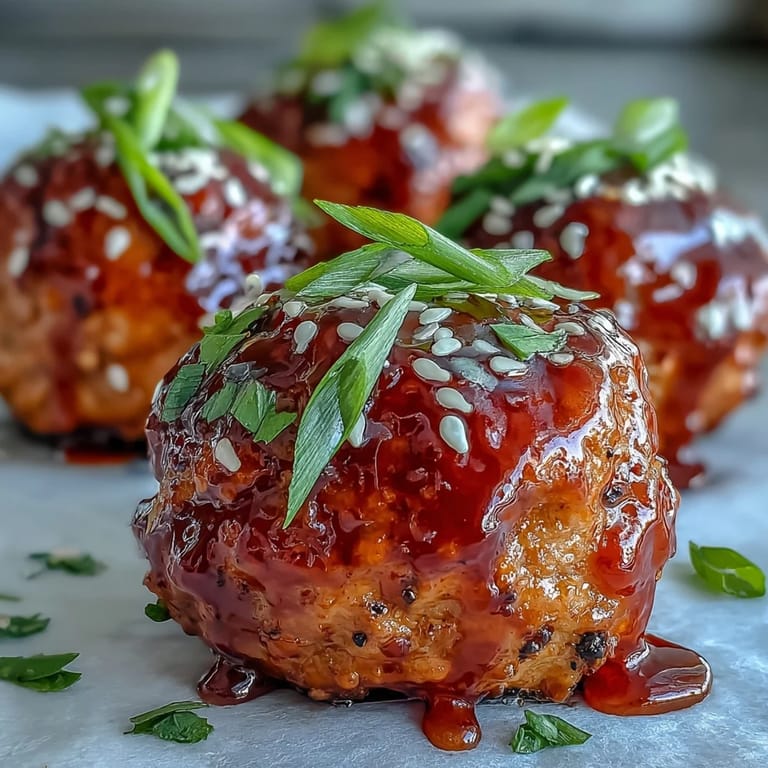 Tender Spicy Chili Honey Turkey Meatballs on a wooden board feature a sweet heat aroma, ready for an appetizer platter.