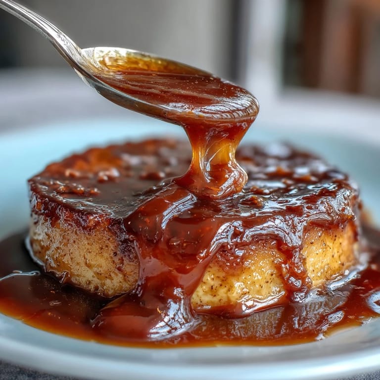 2. Silky miso caramel sauce poured over roasted pears, adding an umami-rich twist to a classic dessert.  