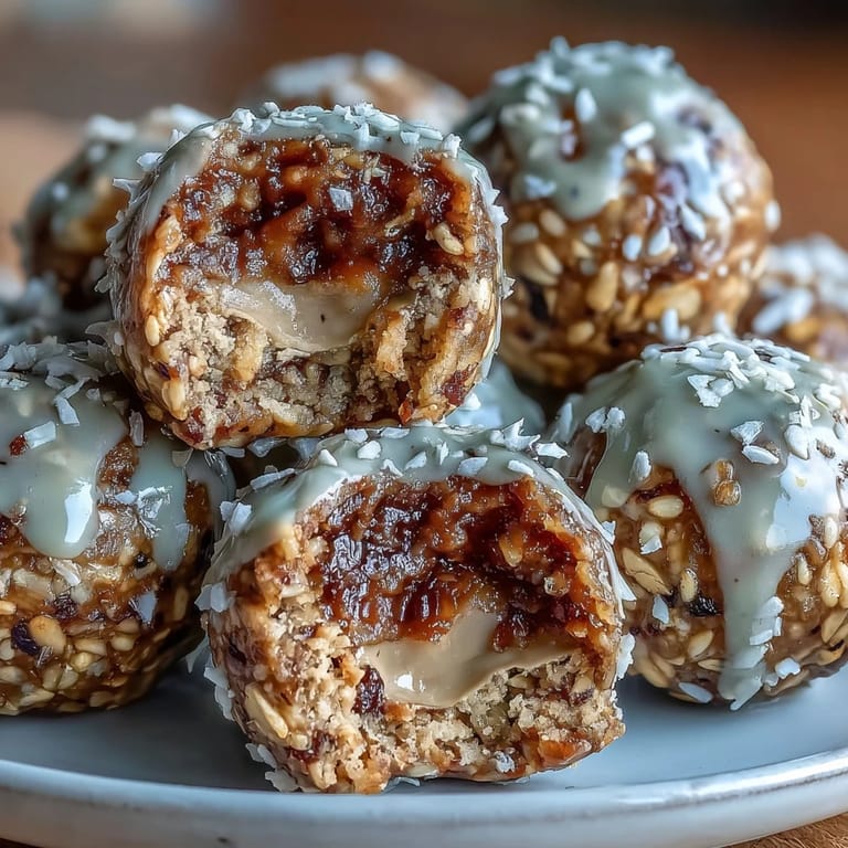 No-bake tahini-date energy bites studded with walnuts and oats, offering a chewy, nutty treat perfect for on-the-go fuel.  