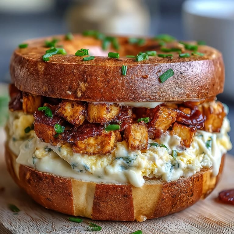 High-protein breakfast sandwiches on whole wheat bagels are perfect for busy mornings.