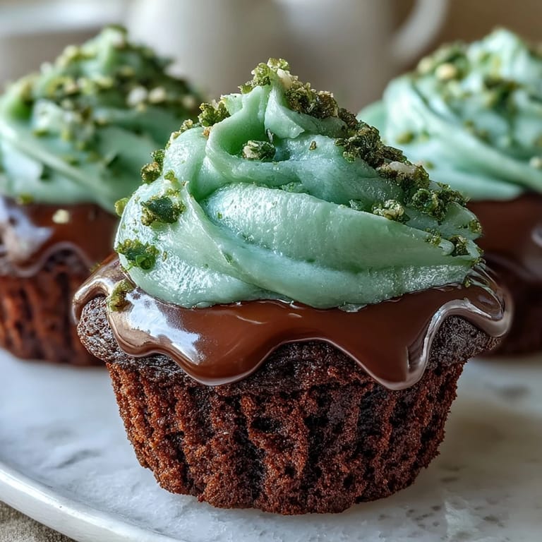 Vibrant green velvet cupcakes topped with smooth cream cheese frosting, perfect for St. Patrick's Day parties.