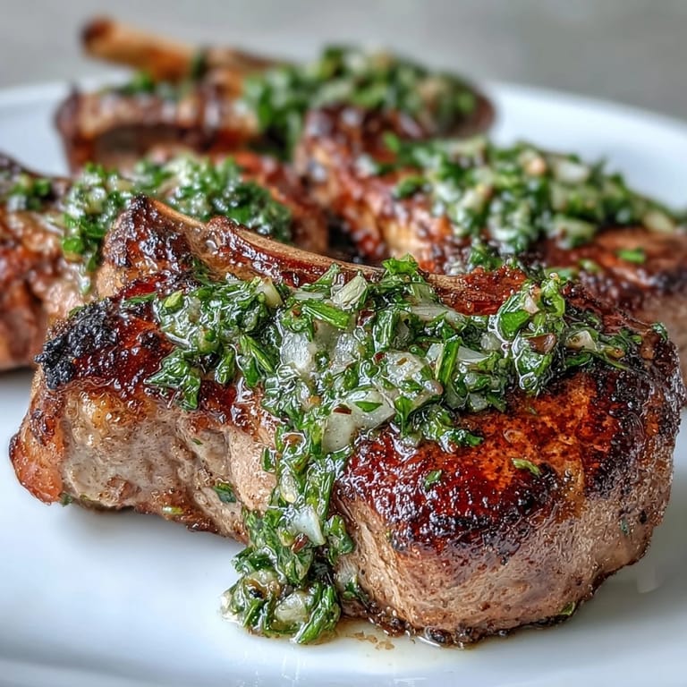 Elegant lamb chops with mint gremolata—a tender, herb-flecked dish perfect for spring celebrations or special dinners.