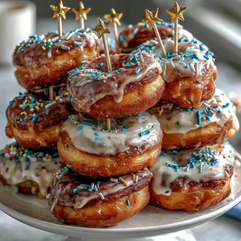 Imagine this impressive Graduation Party Donut Tower, drizzled with glaze and piled high.